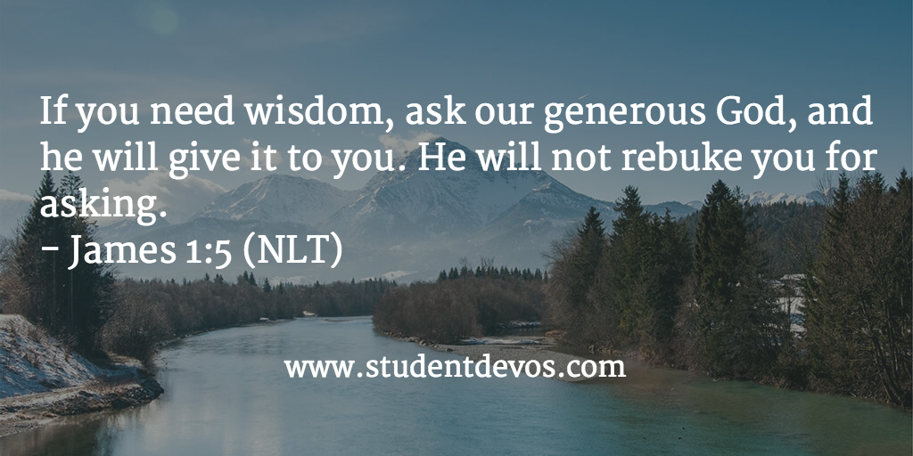 Daily Bible Verse & Devotion - James 1:5 | Student Devos - Youth and