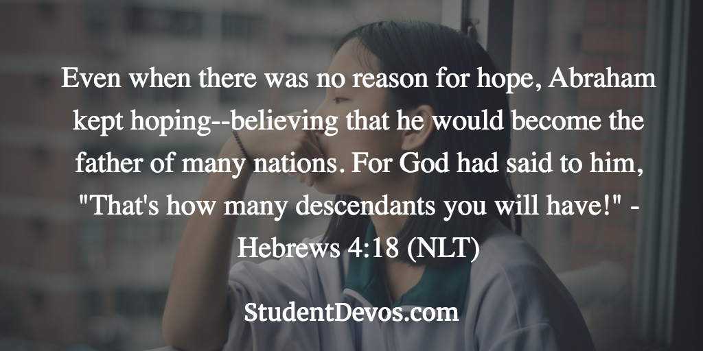 Daily Bible Verse and Devotion on Hope for Teens and Youth