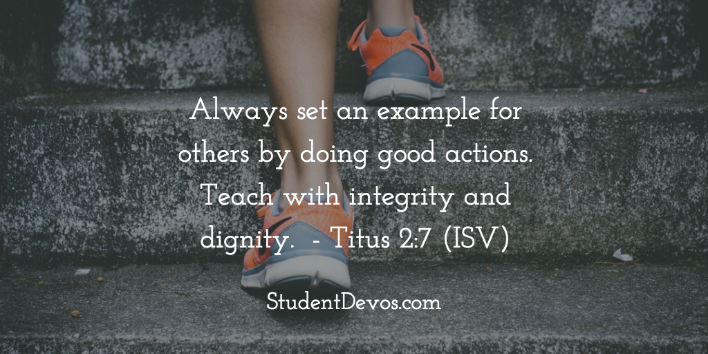 Daily Bible Verse for Teens on Character setting good example