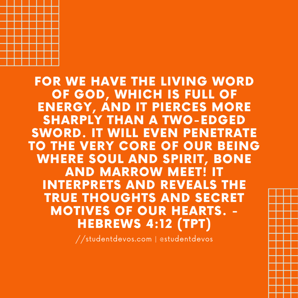 Teen Daily Bible Verse and Devotion - Hebrews 4:12