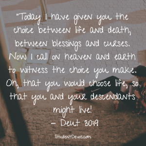 Daily BIble Verse and Devotion for Youth on Choices
