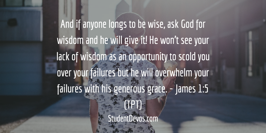 Daily Teen Bible Verse and Devotion asking God for wisdom
