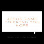 Daily Bible Verse and Devotion for Teens on JEsus being our hope