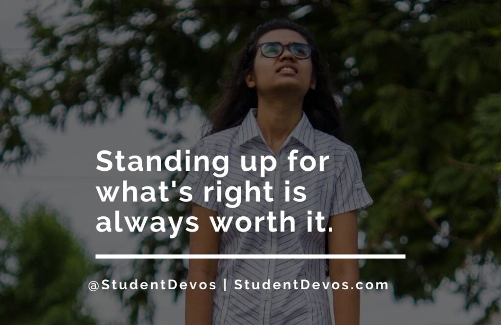 Standing up for Your Faith | Student Devos - Youth and Teenage Devotions