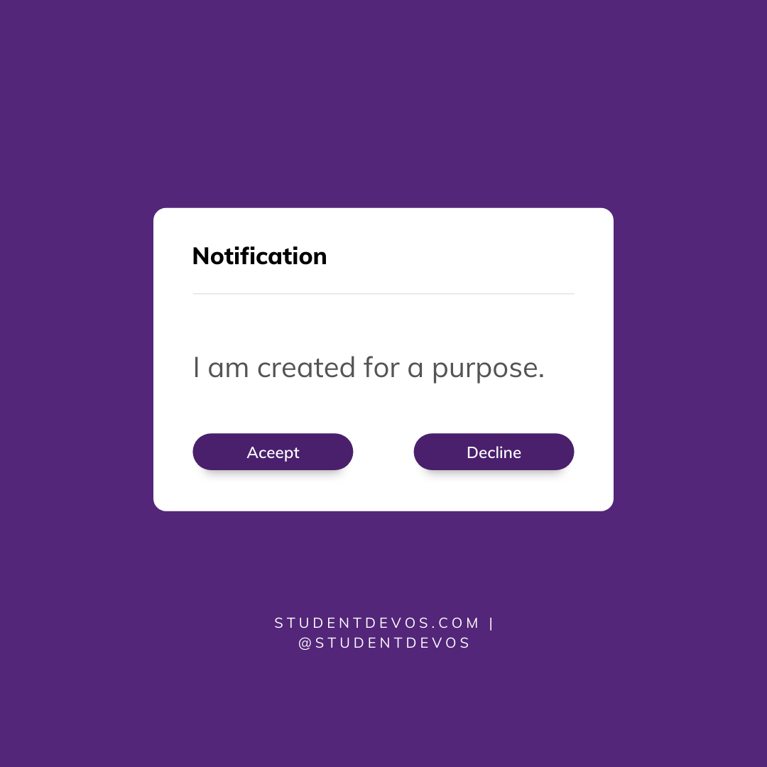 I am created for a purpose