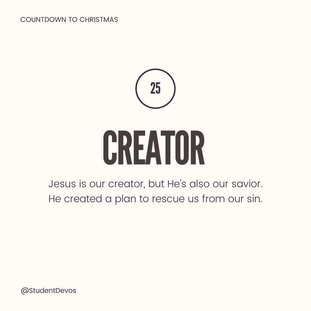 Creator is our savior